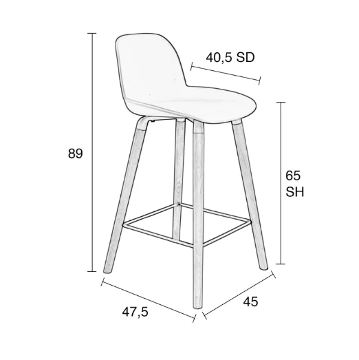 Counter Stool Albert- Green - Image 5