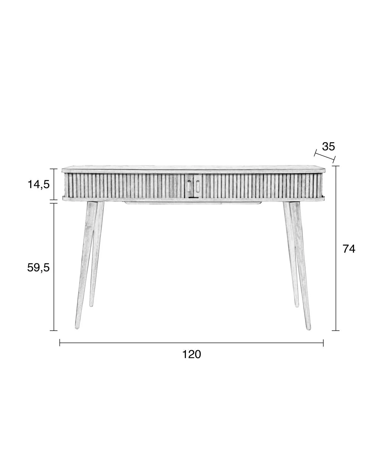 Barbier Console Table - Black - Image 5