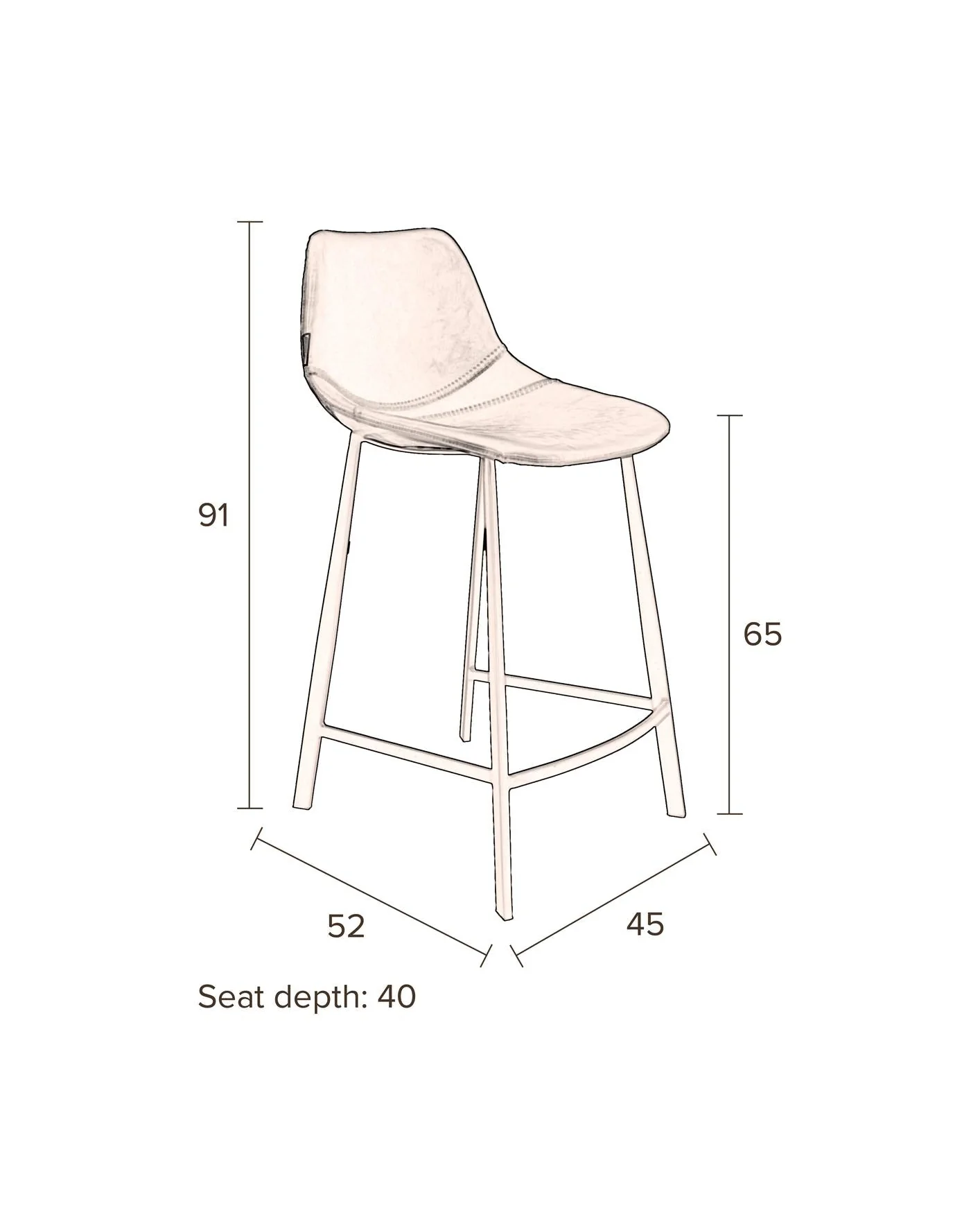 Counter Stool Franky- Brown - Image 4
