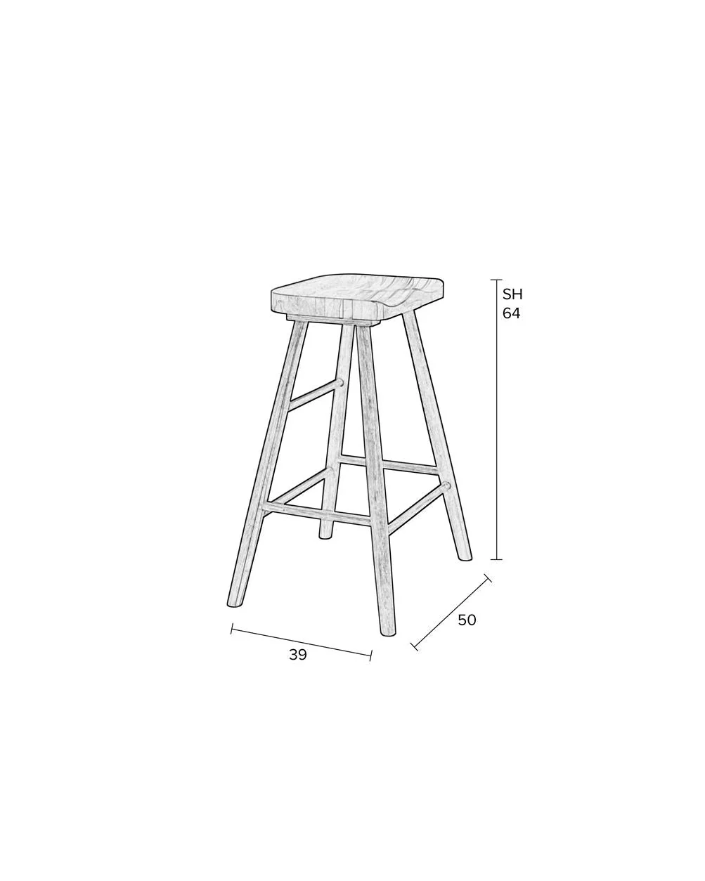 Counter Stool Vander- Natural - Image 5