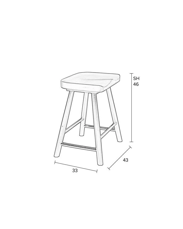 Dining Stool Vander- Natural - Image 5