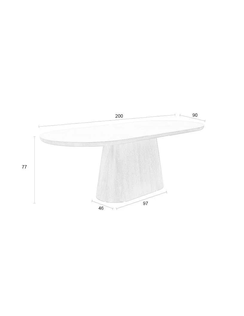Dining Table Almira Oval- 200 Oak - Image 5