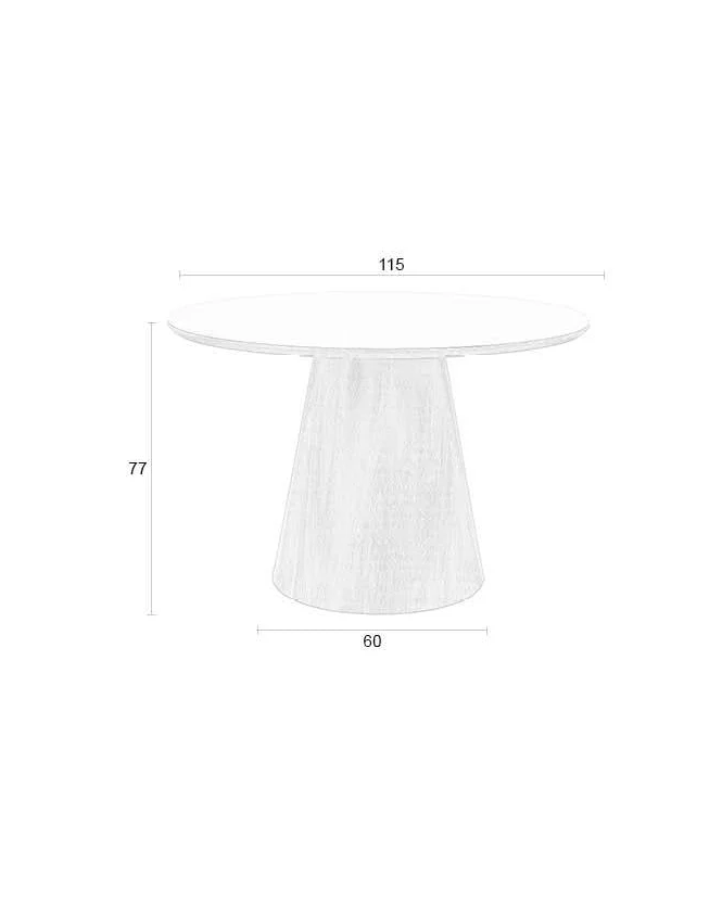 Dining Table Almira Round- Oak - Image 4