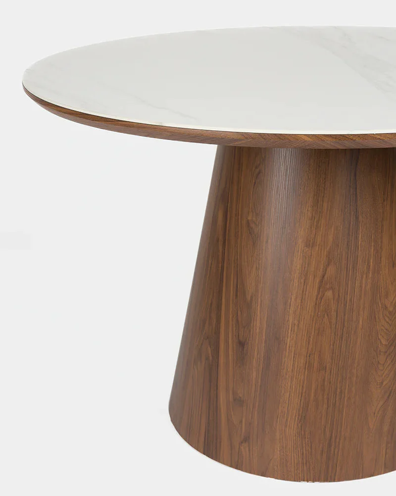 Dining Table Almira Round- Walnut - Image 3