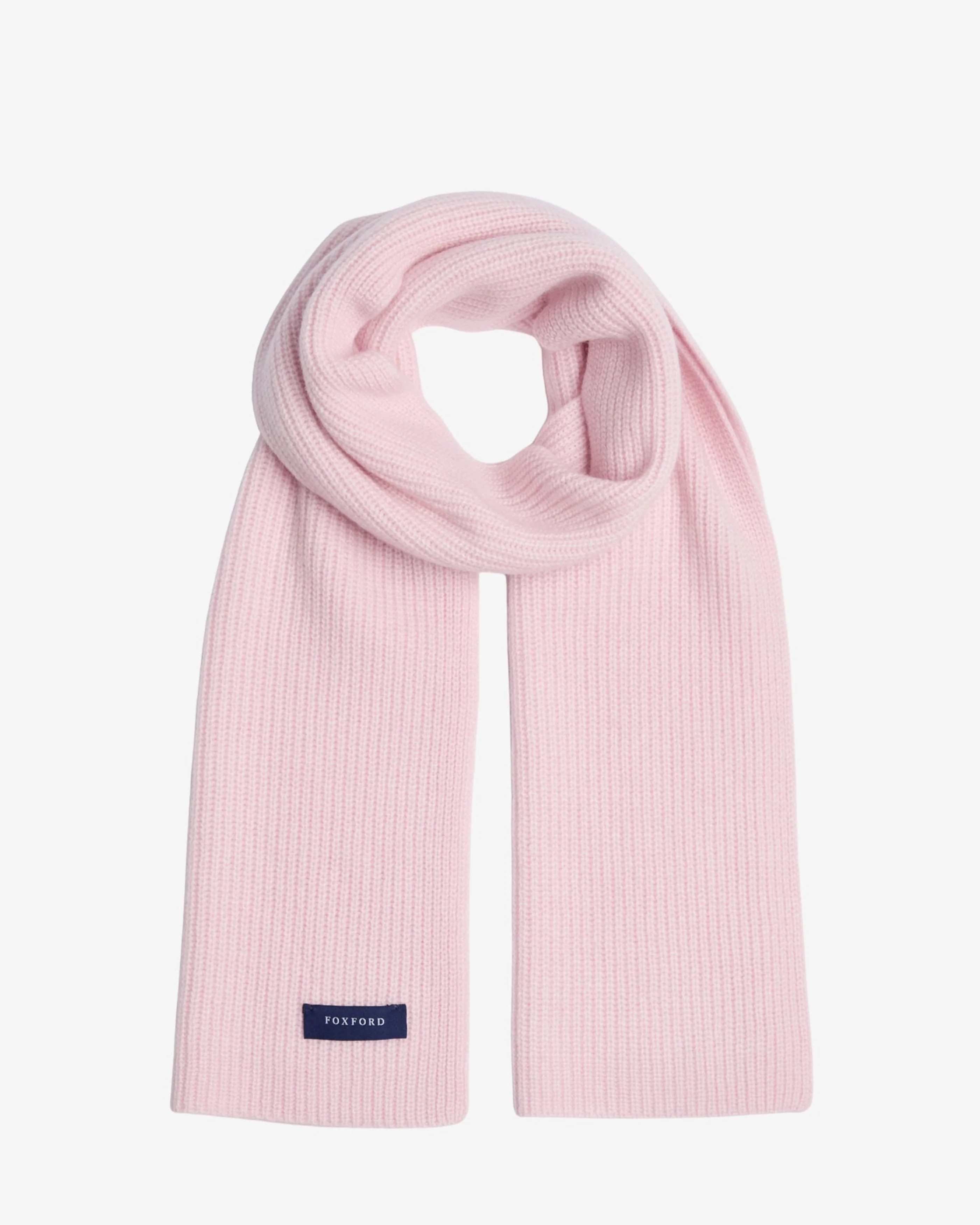 Foxford Pink Ribbed Cashmere Scarf