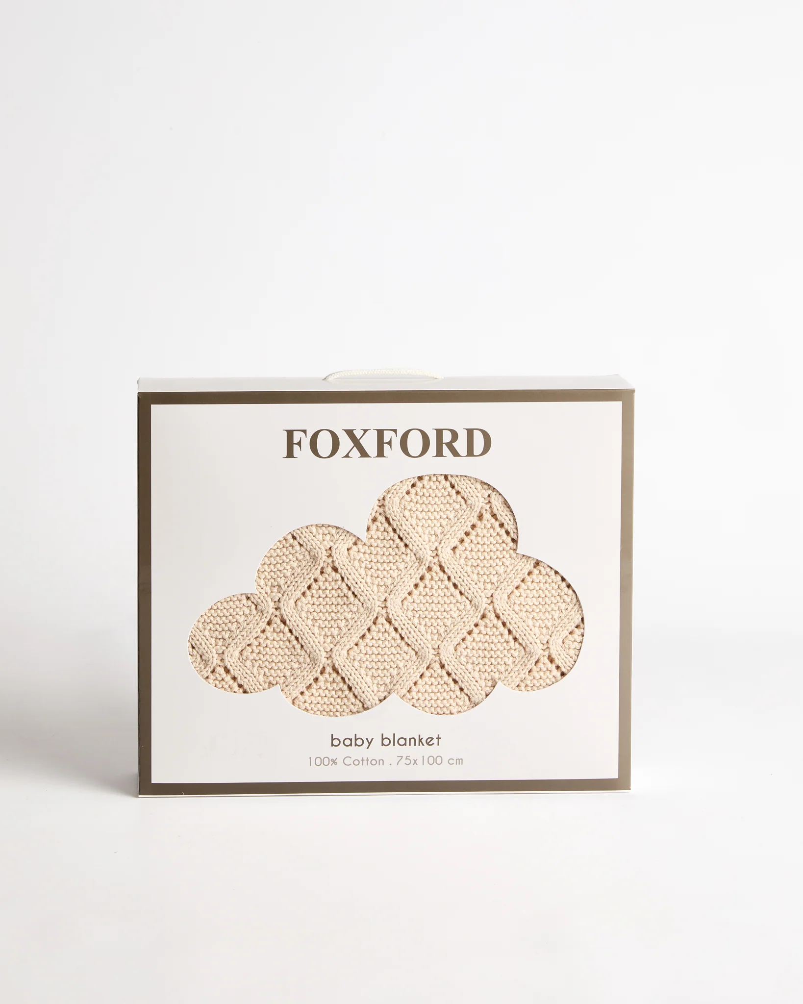 Foxford Cellular Cotton Baby Blanket- Cream - Image 3