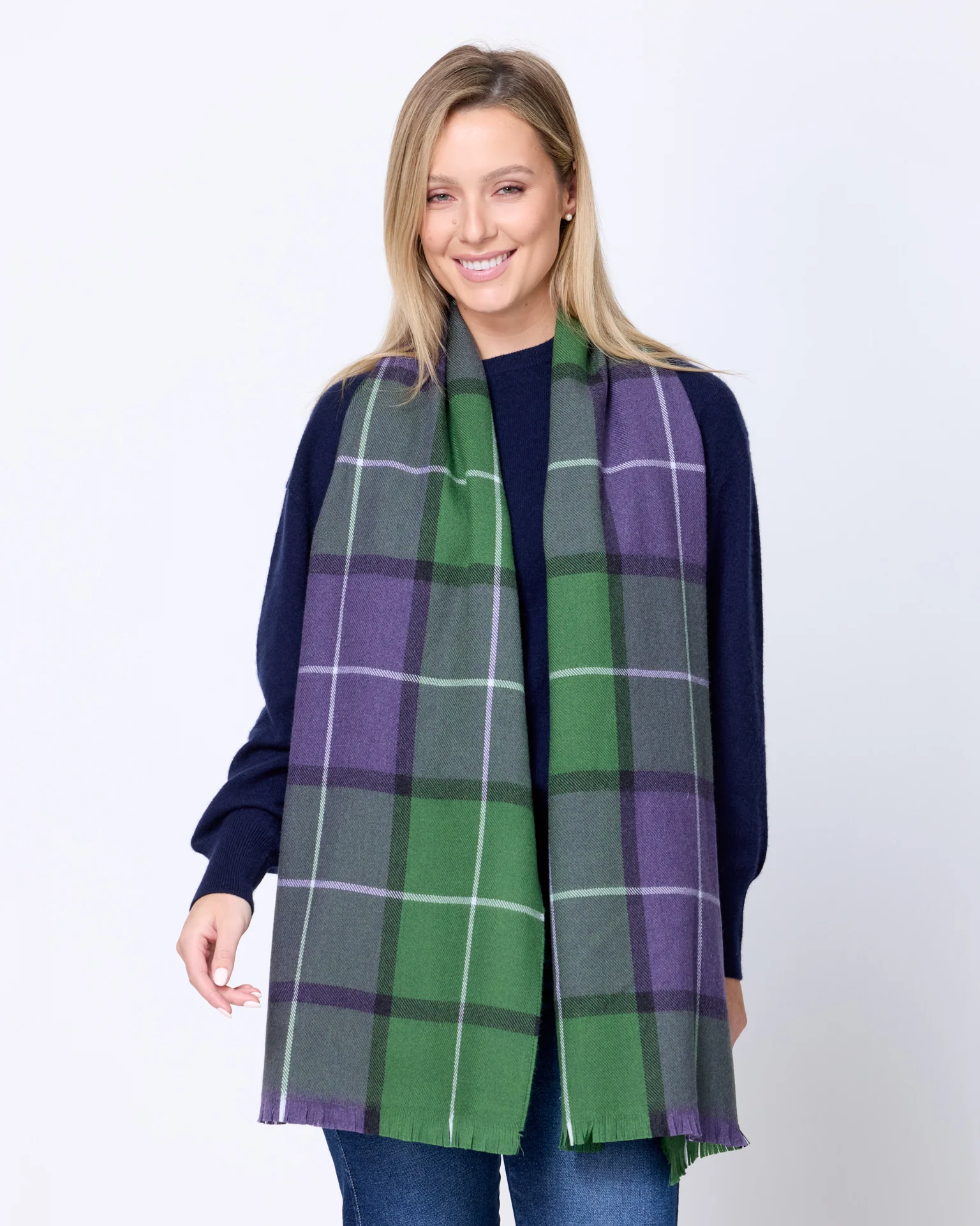 Foxford Connemara Tartan Extra-Fine Merino Scarf - Image 3