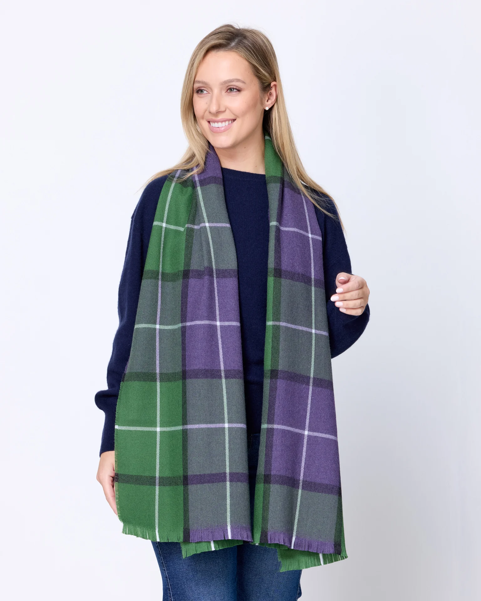 Foxford Connemara Tartan Extra-Fine Merino Scarf - Image 5