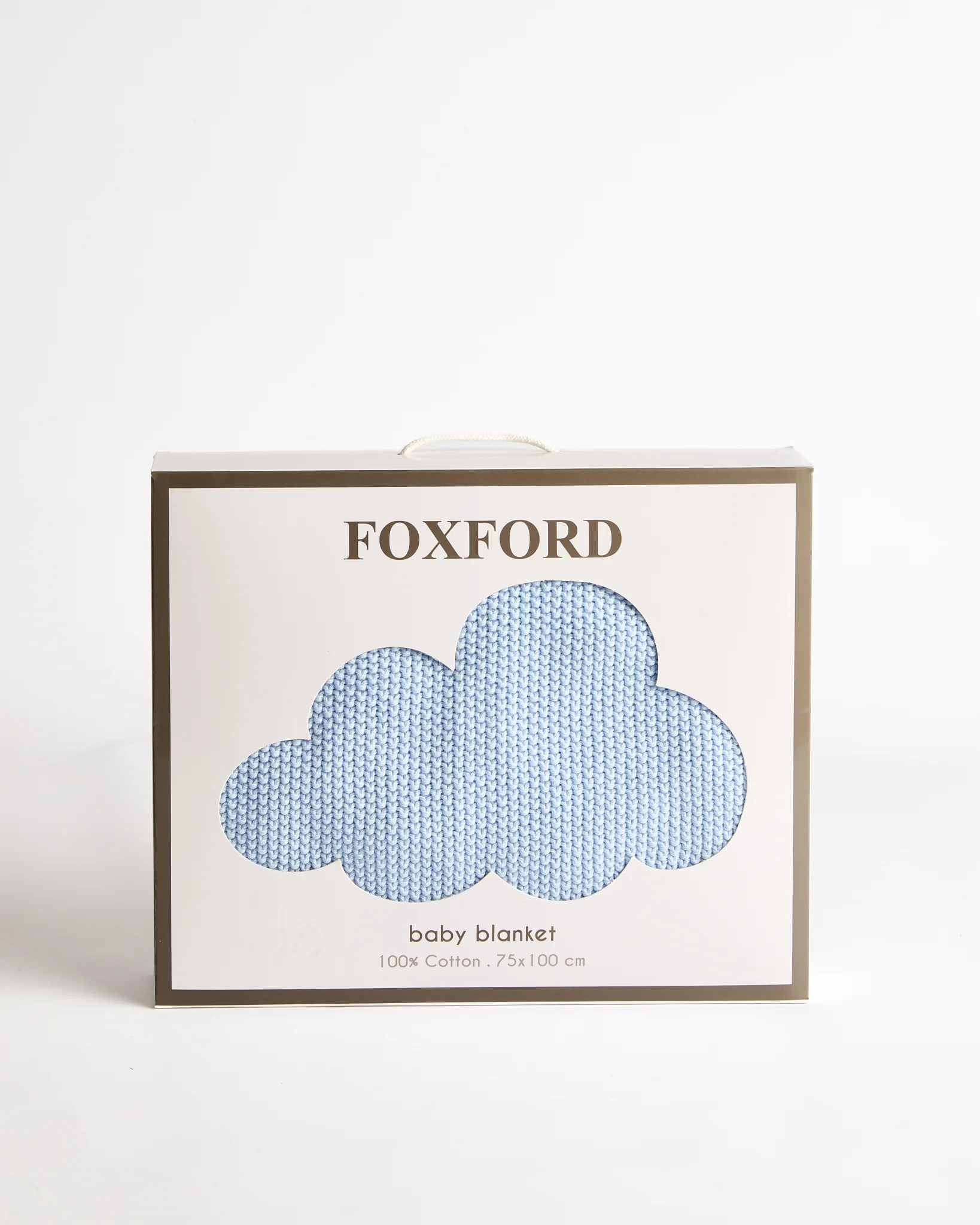 Foxford Cotton Baby Blanket- Powder Blue - Image 3