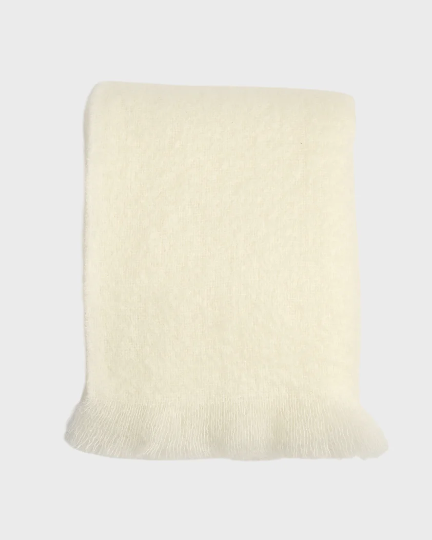Foxford Off-White Mohair Throw - Image 3