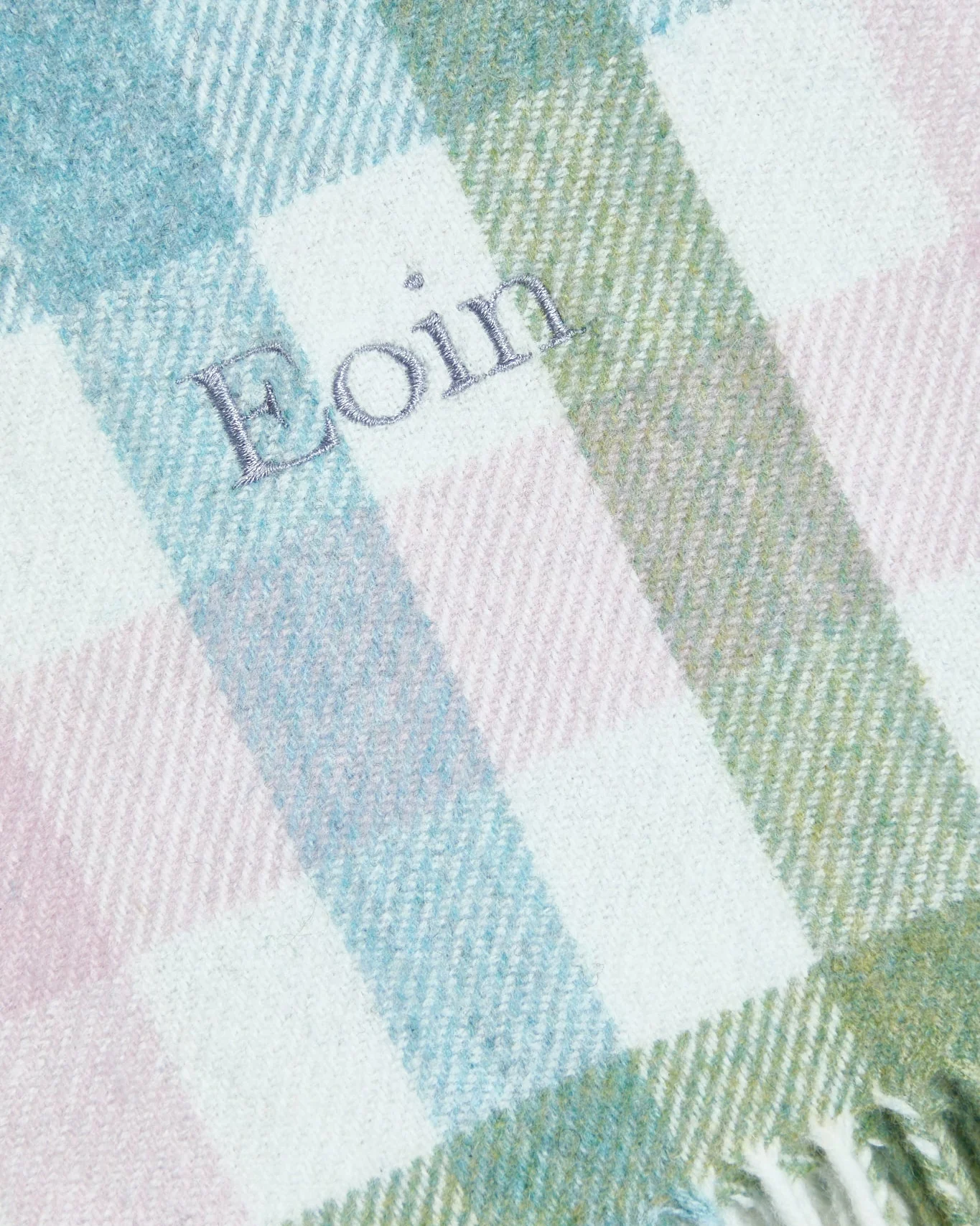 Foxford Pastel Check Lambswool Baby Blanket - Image 5