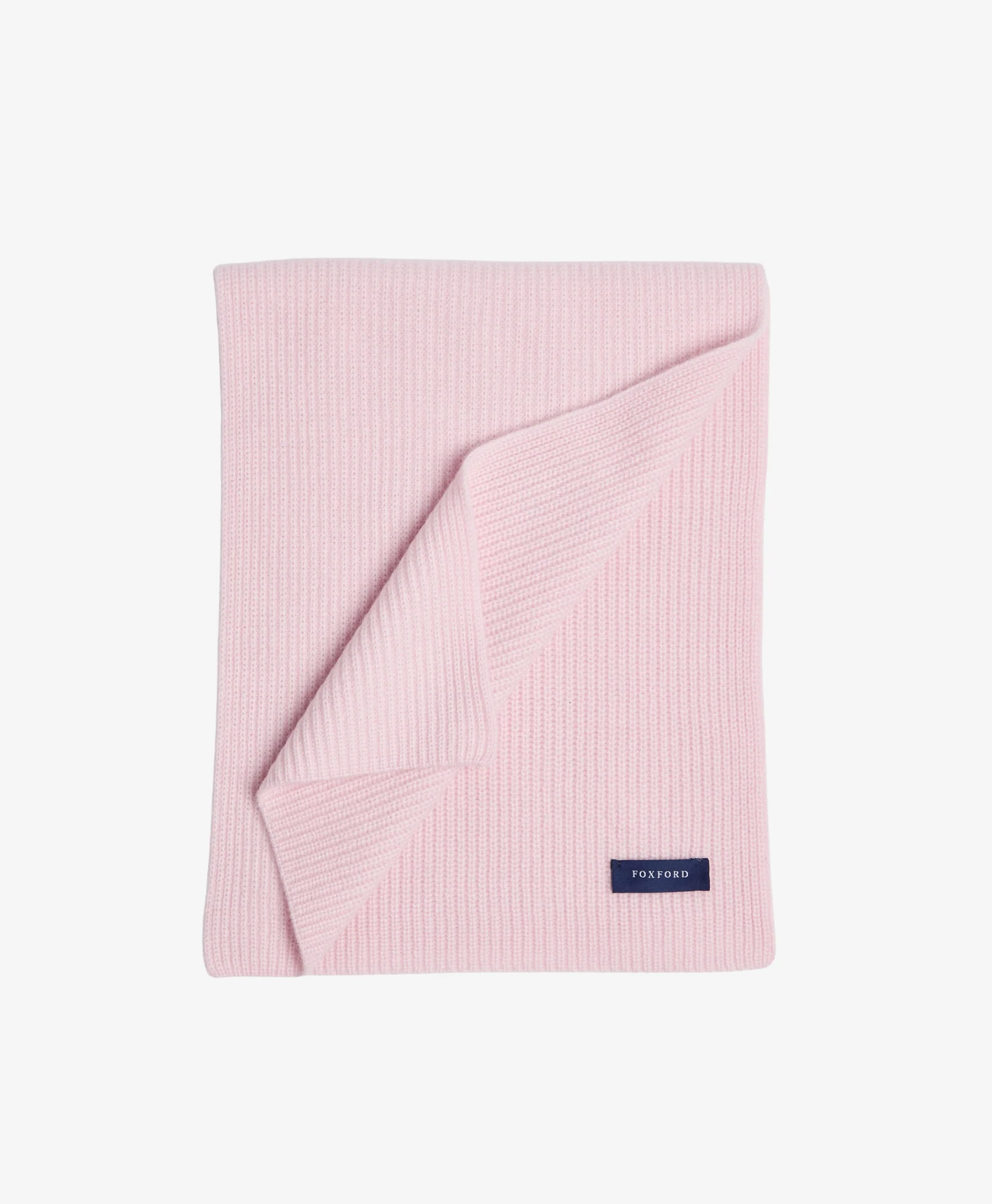 Foxford Pink Ribbed Cashmere Scarf - Image 3