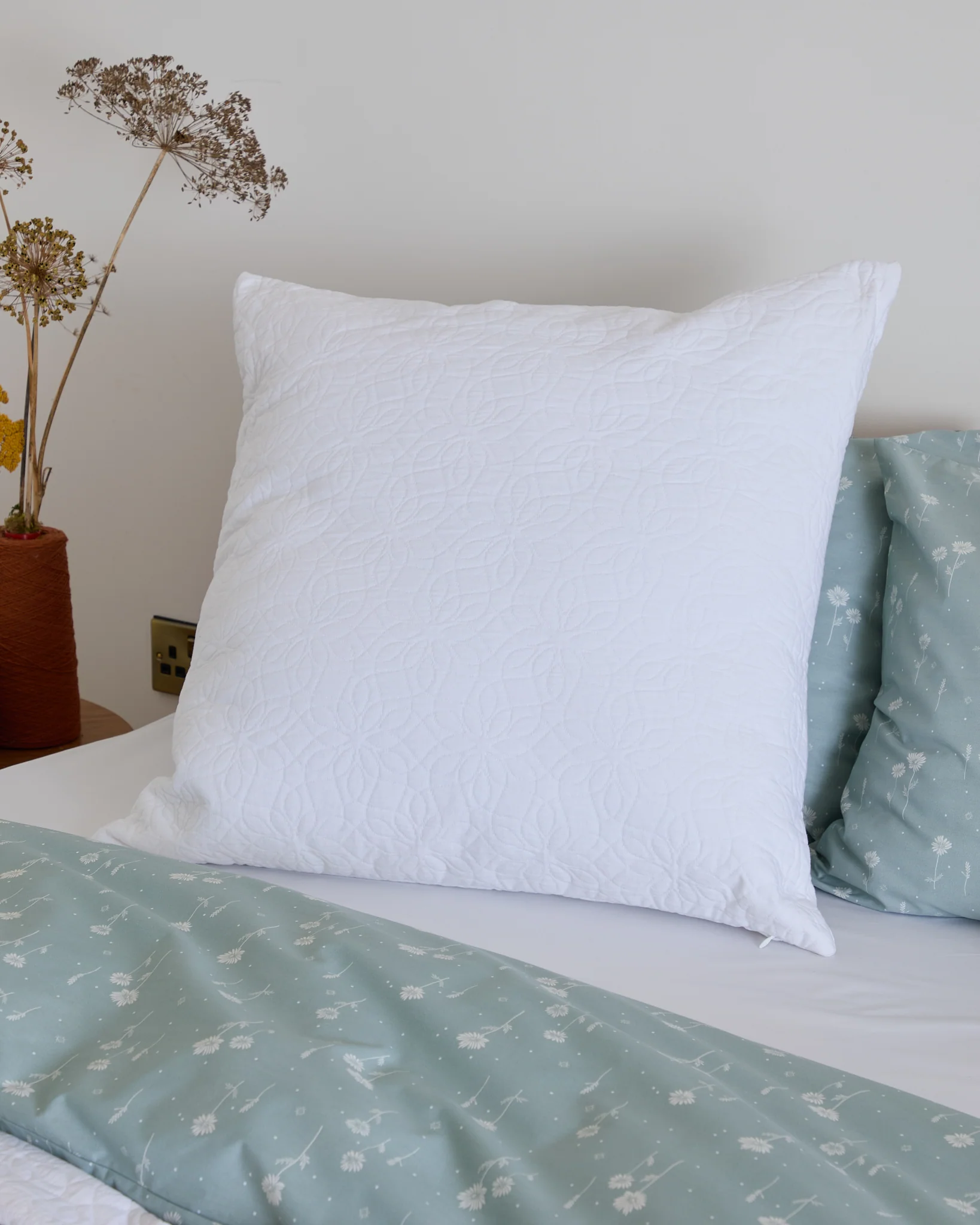 Foxford White Matelassé Cushion- Large - Image 3