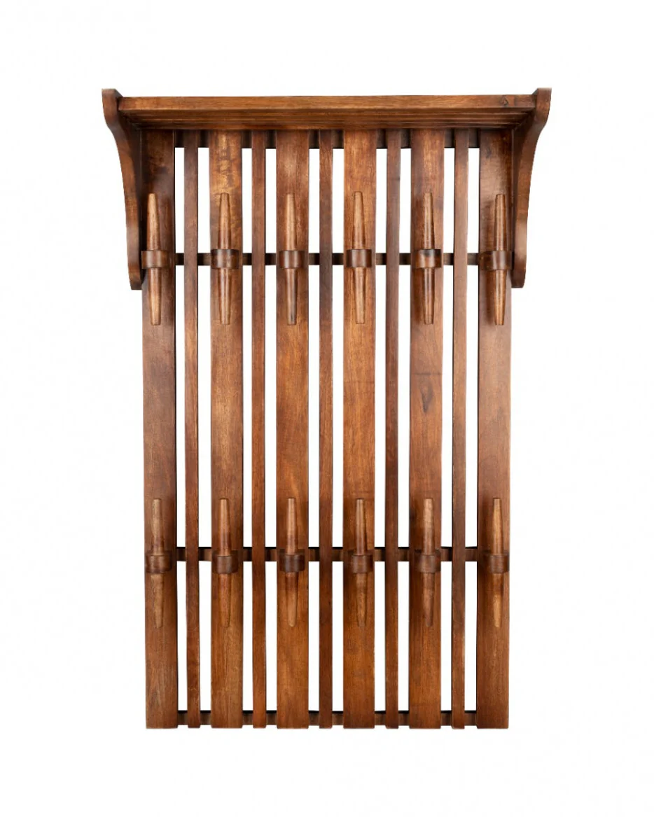 Jakub Walnut Coat Rack Shelf
