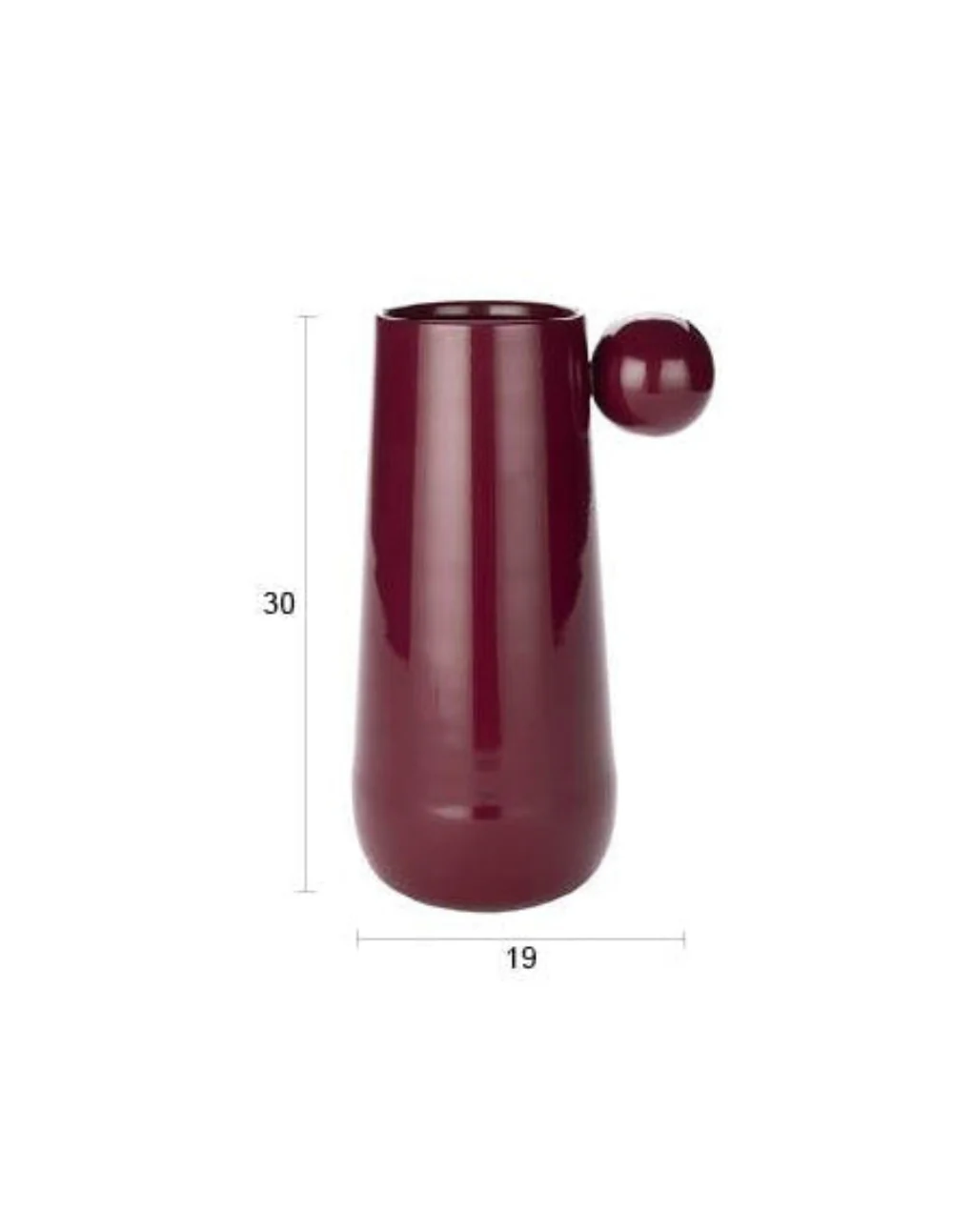 Large Dot Vase -  Bordeaux Red - Image 3