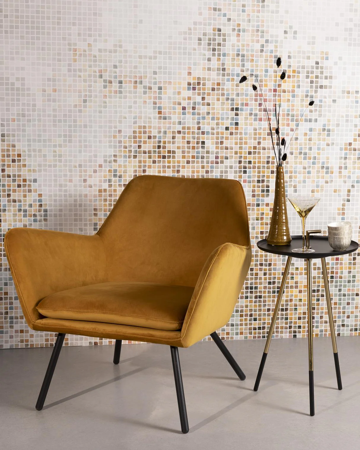 Lounge Chair Bon- Velvet Gold - Image 2