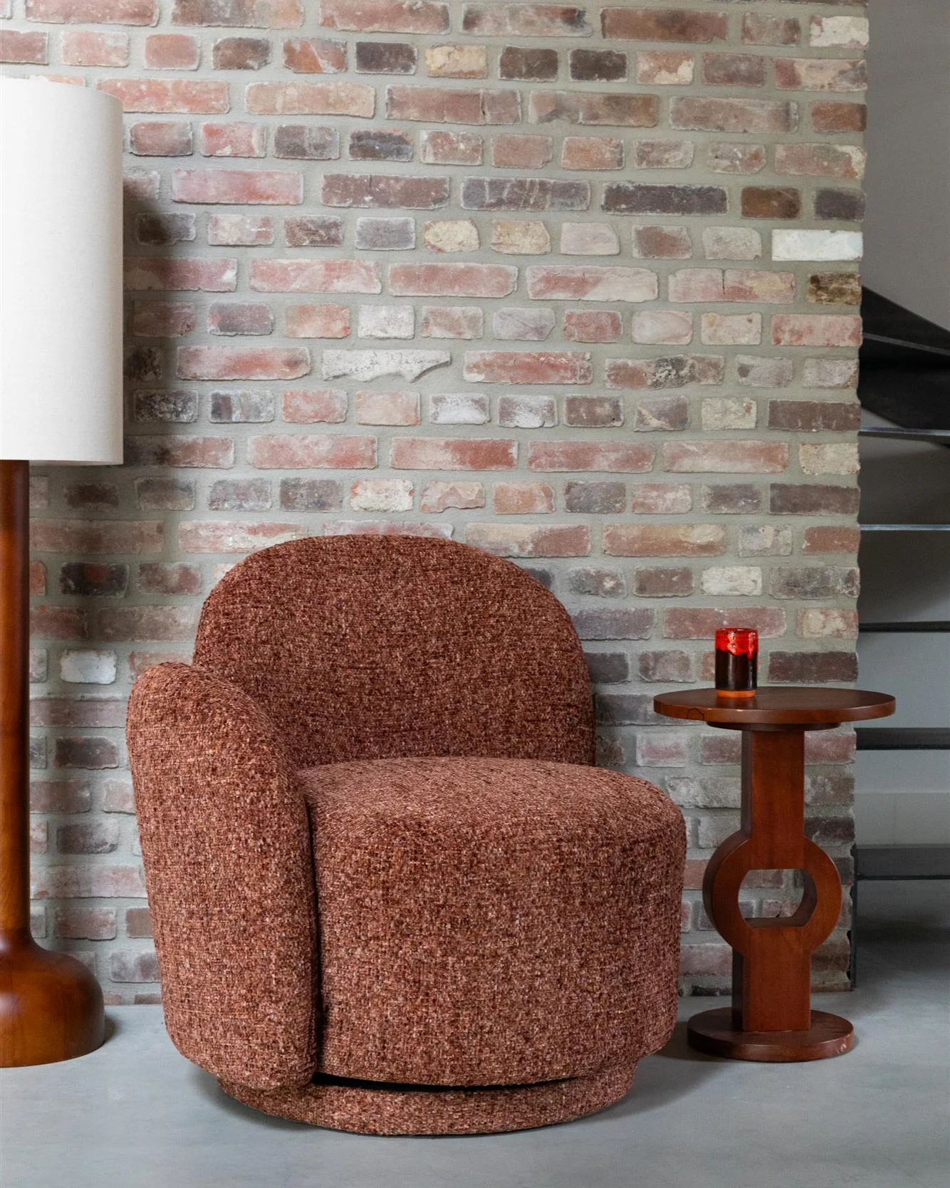 Lounge Swivel Chair Rose- Terracotta - Image 2