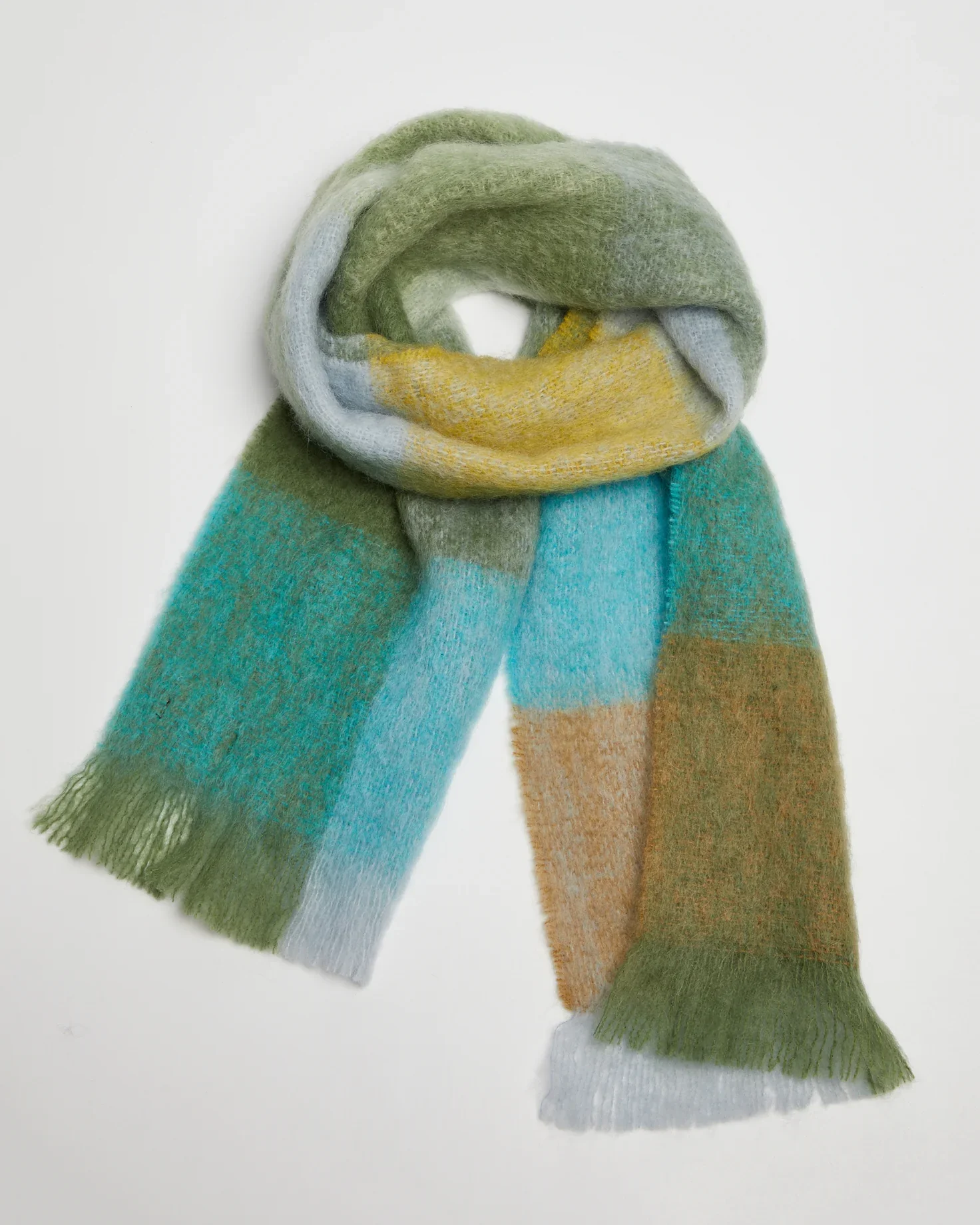 Foxford Blue And Green Mohair Scarf