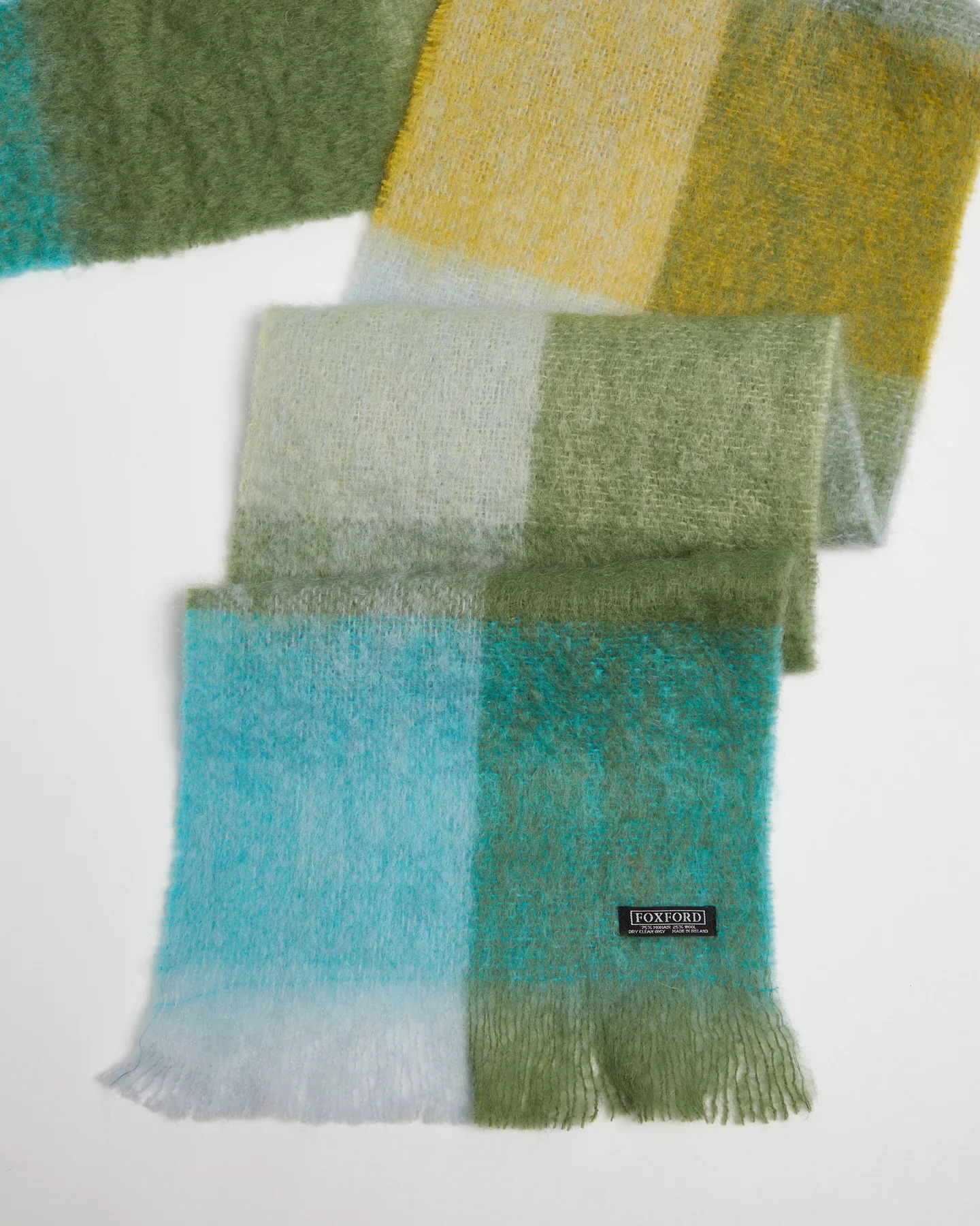 Foxford Blue And Green Mohair Scarf - Image 2