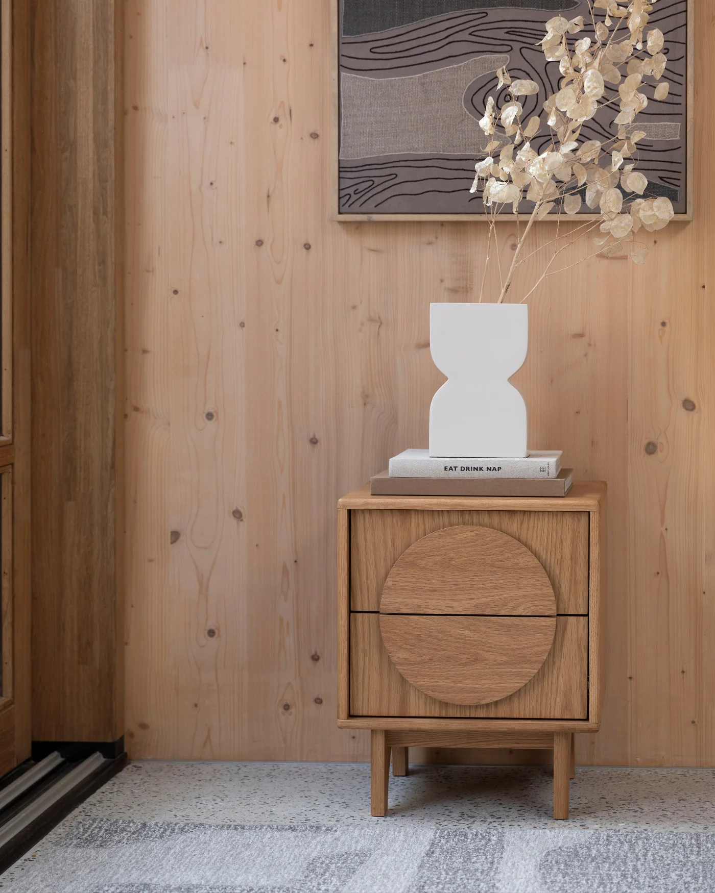 Bedside Table Groove- Natural Oak - Image 2
