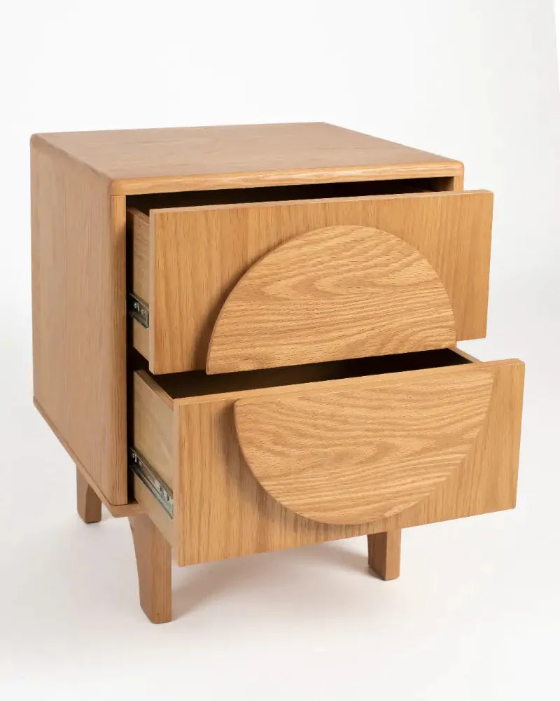 Bedside Table Groove- Natural Oak - Image 3