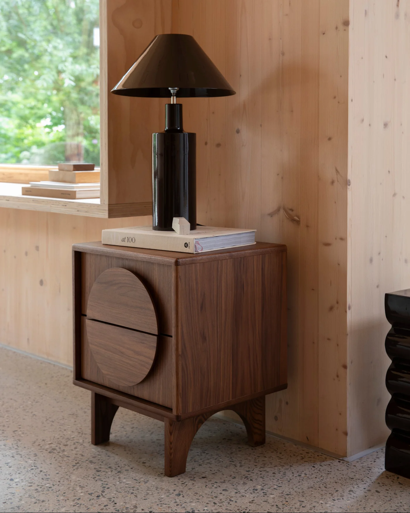 Bedside Table Groove- Walnut - Image 2
