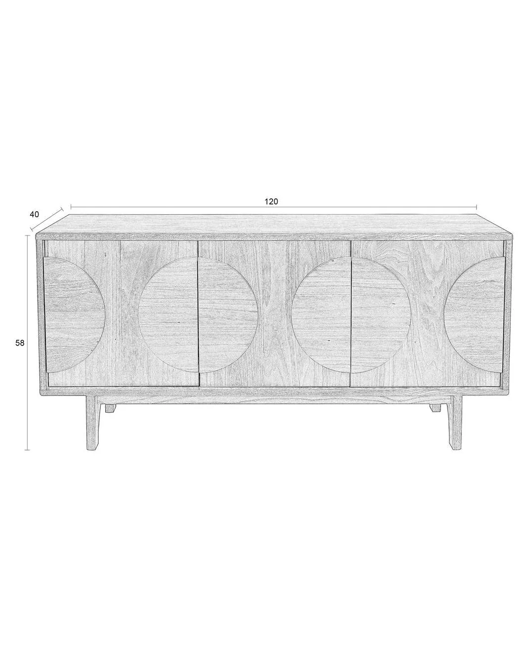 Sideboard Groove 3 Door- Walnut - Image 5
