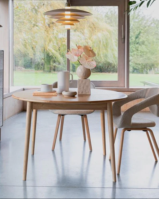 Dining Table Twist Round- Extendable Oak - Image 2